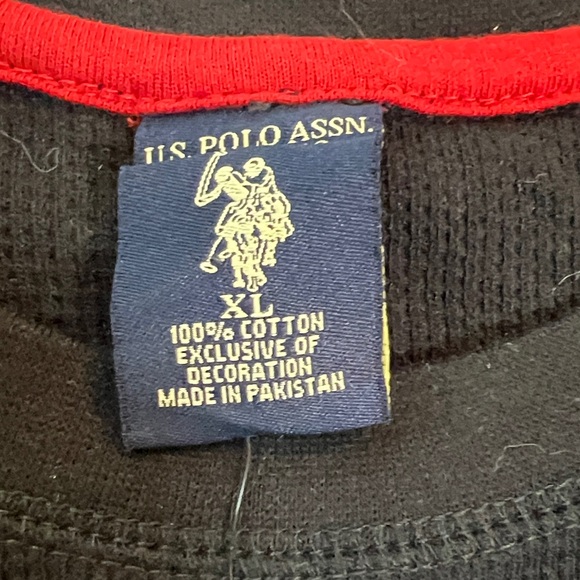 NWT - US POLO ASSN - Black Long Sleeve Shirt with Red Logo - Picture 3 of 10